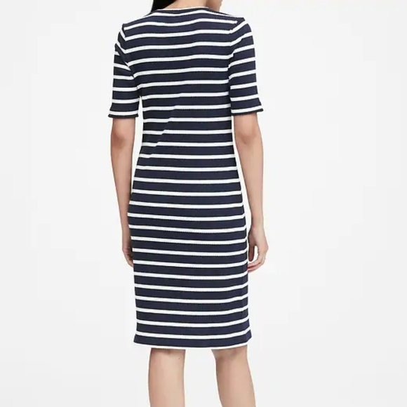 NWT Banana Republic Stripe Ribbed T-Shirt Dress, M - Picture 2 of 3